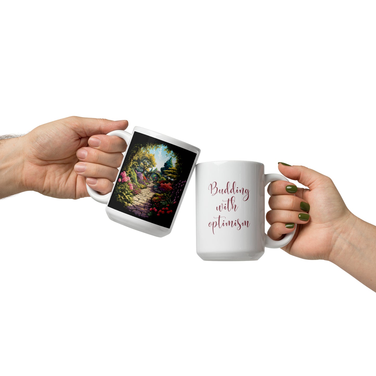 Budding with Optimism, Garden Path Ceramic Mug