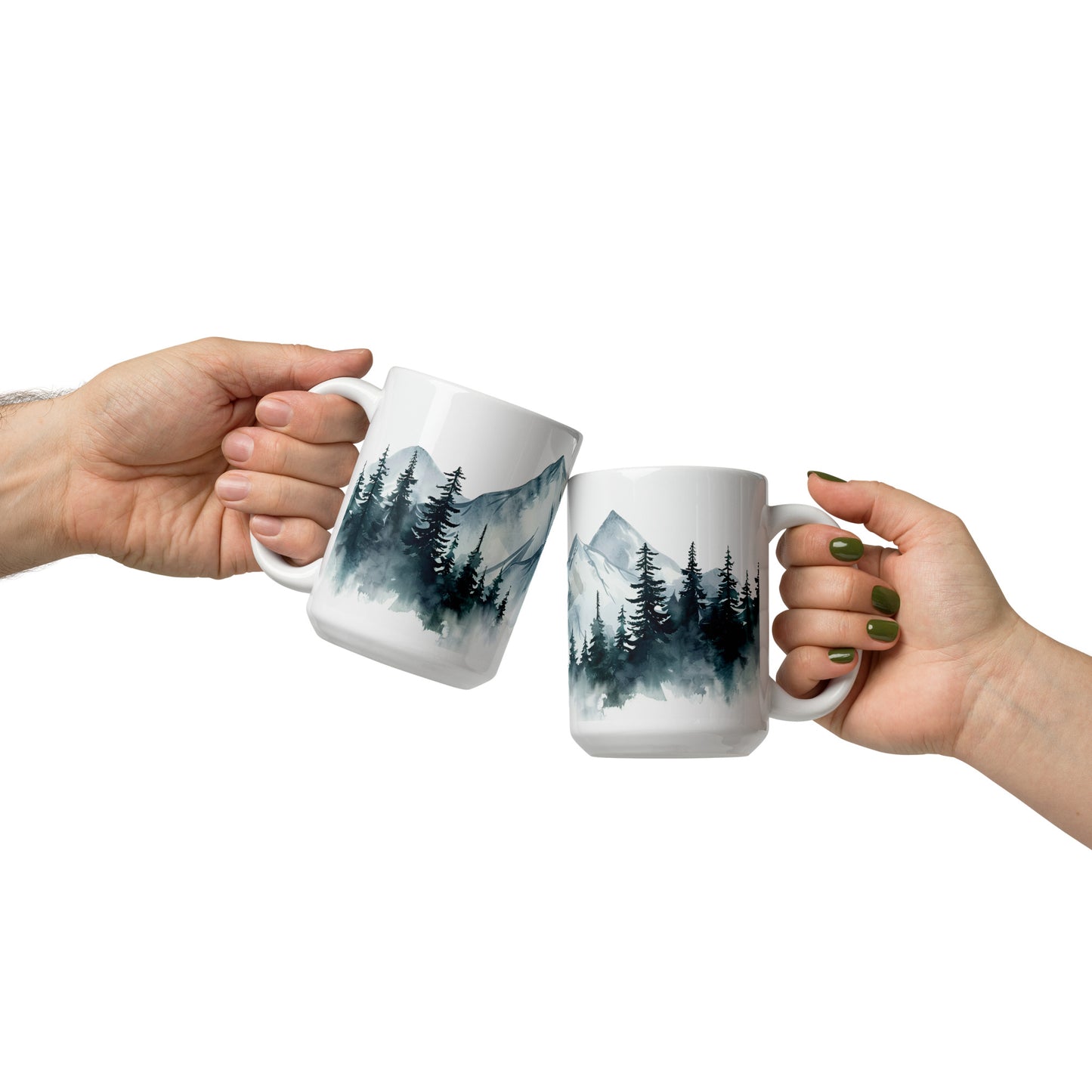 Watercolor Mountains Ceramic Mug