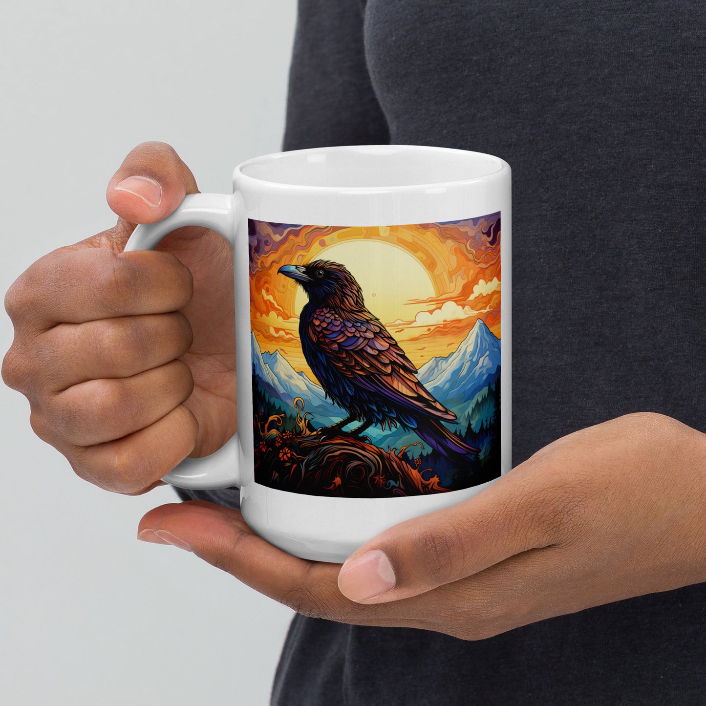 Crow Spirit Animal Ceramic Mug