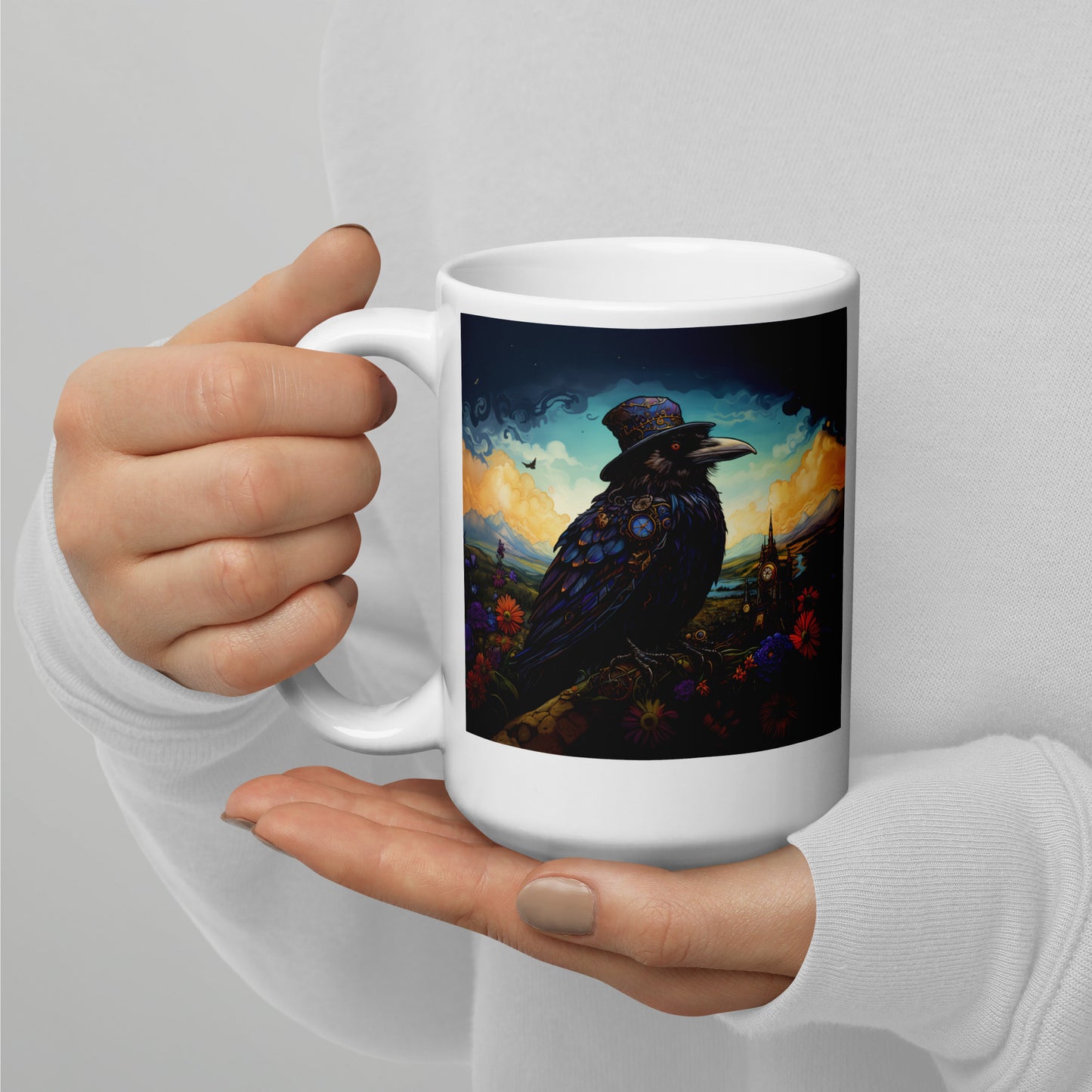 Crow Spirit Animal Ceramic Mug