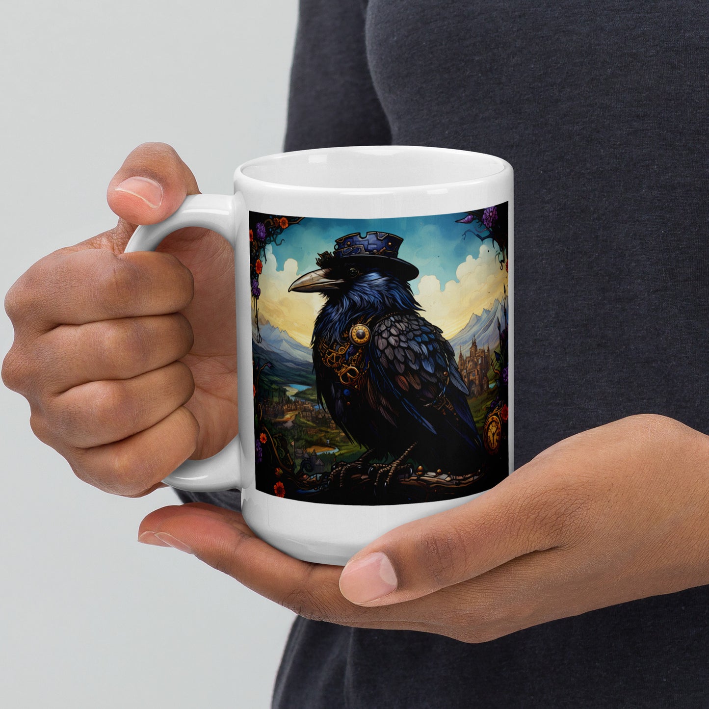 Crow Spirit Animal Ceramic Mug