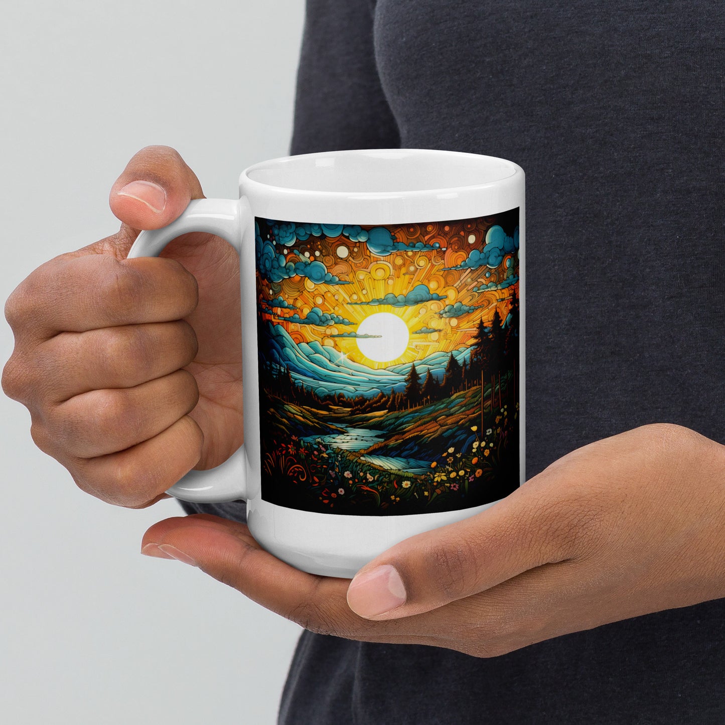 In a World of Clouds, Be a Sunbeam Ceramic Mug