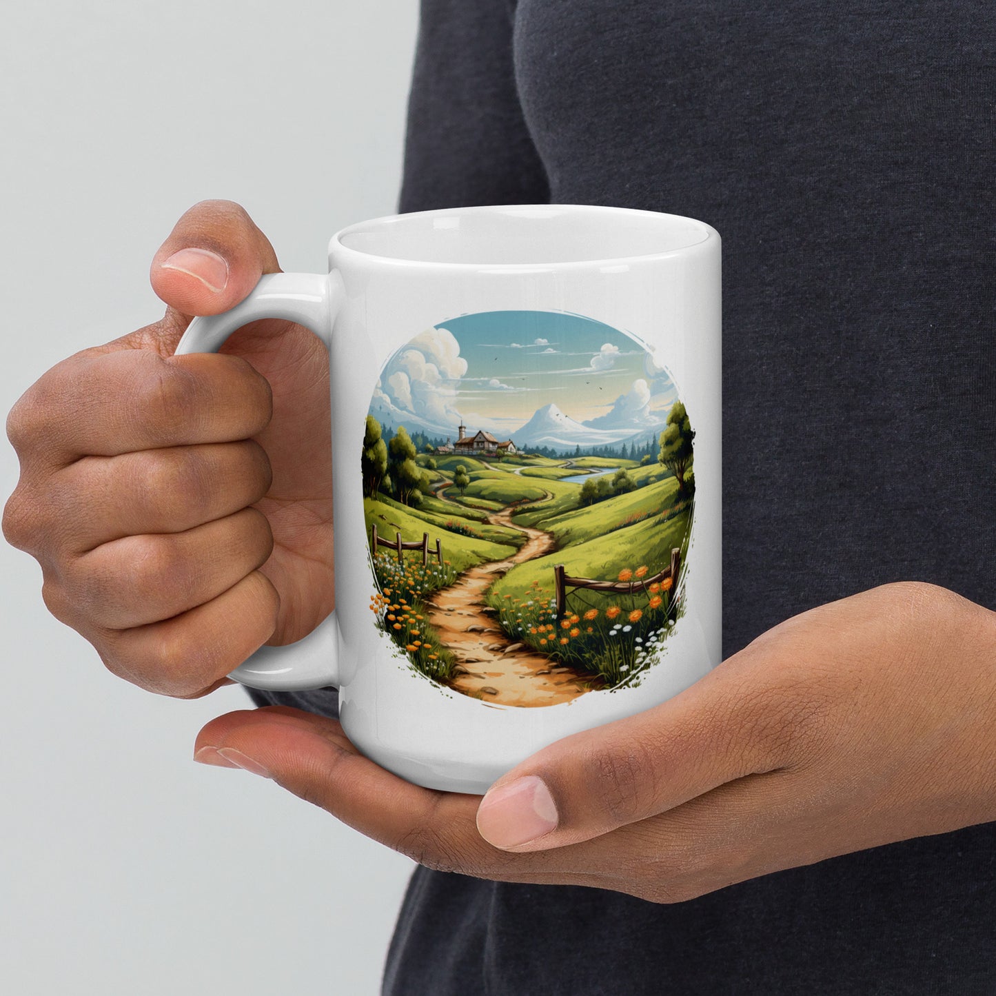 New Beginnings, Endless Possibities, Countryside Path Ceramic Mug