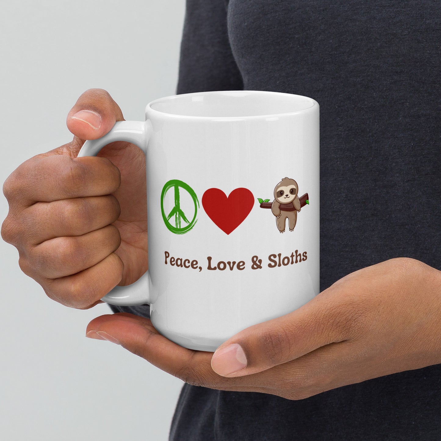 Peace, Love & Sloths Ceramic Mug