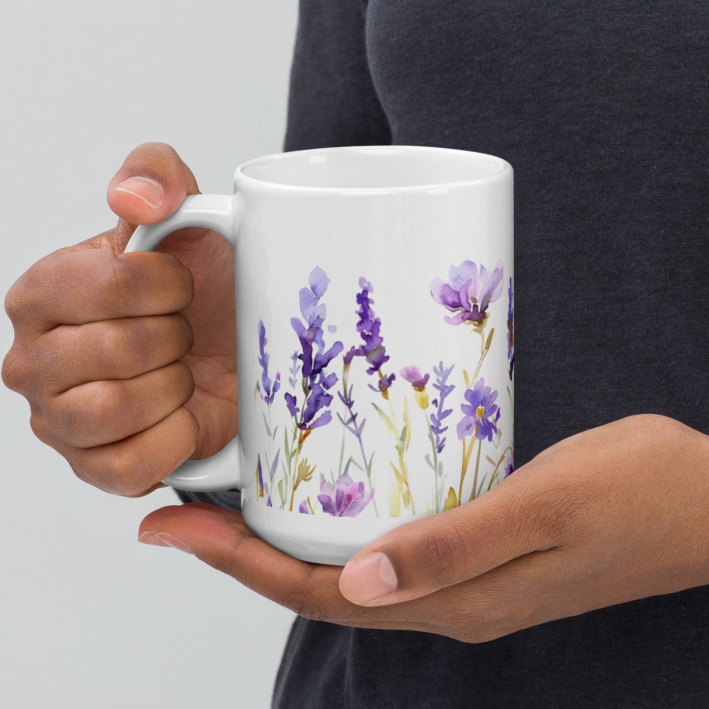 Purple Wildflowers Ceramic Mug