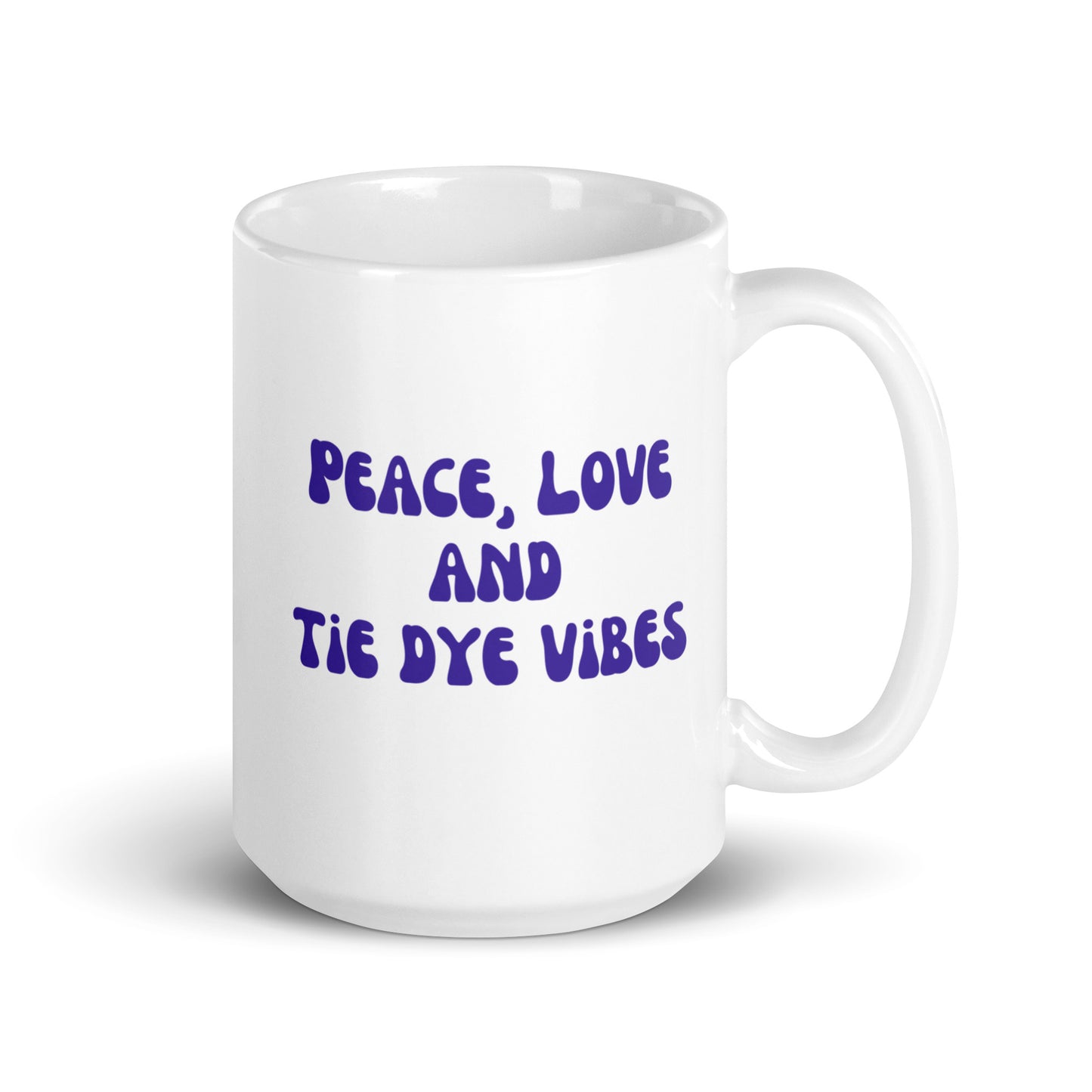 Peace, Love and Tie Dye Vibes Purple Ceramic Mug