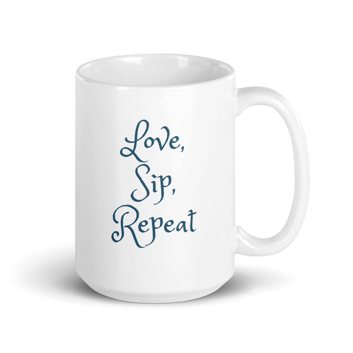 Love, Sip, Repeat Heart Ceramic Mug