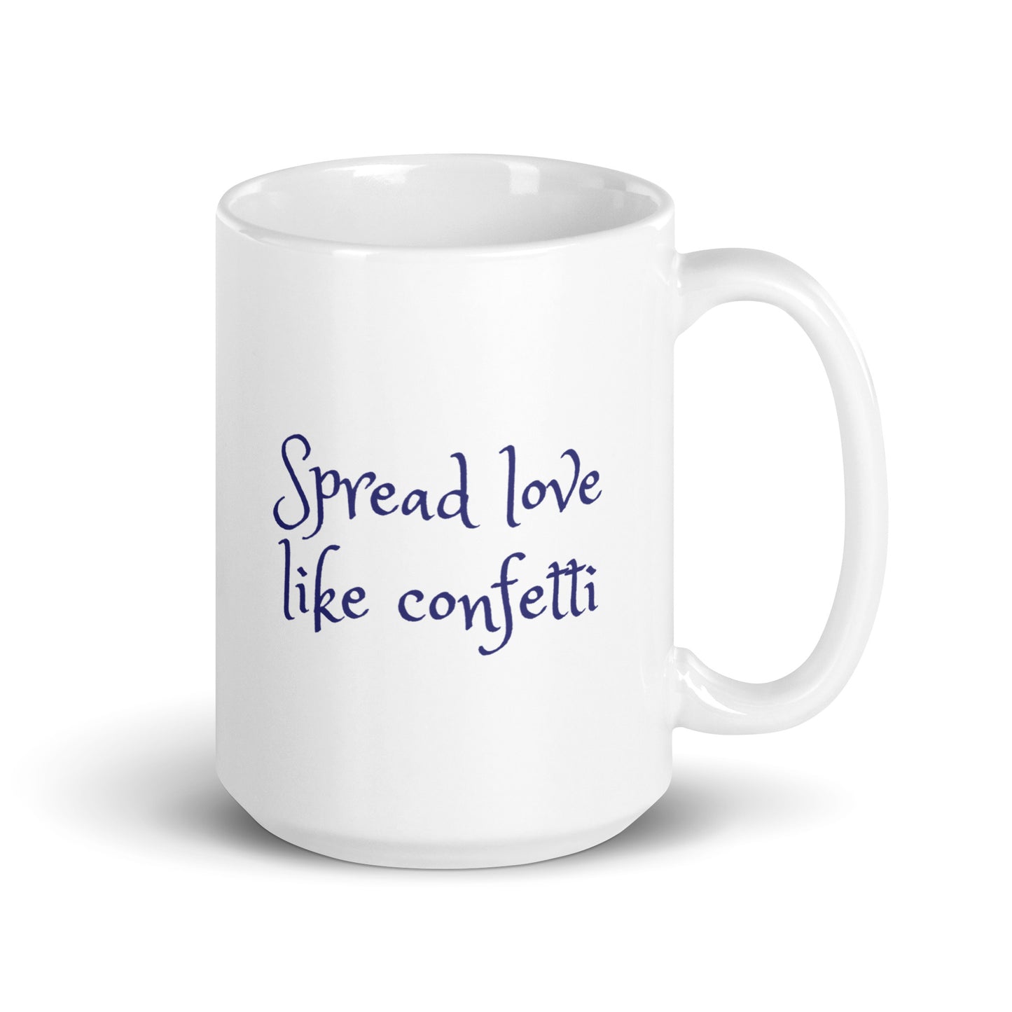 Spread Love Like Confetti Heart Ceramic Mug