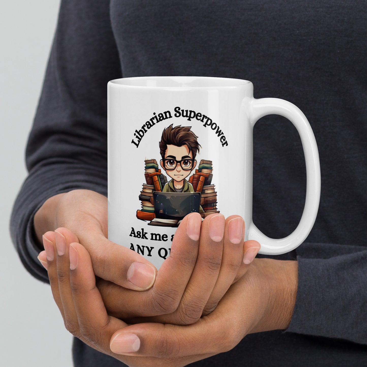 Librarian Superpower Ask Me a Question Ceramic Mug