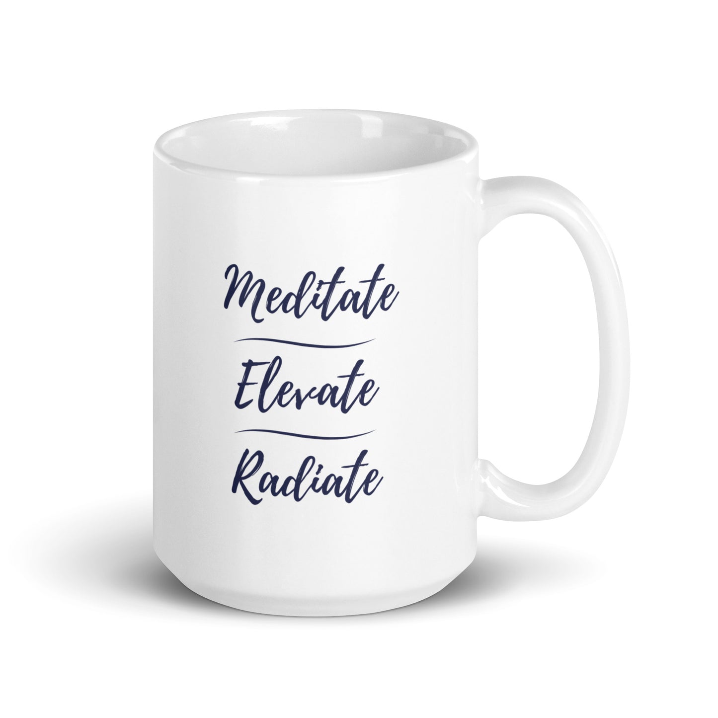 Meditate, Elevate, Radiate Ceramic Mug