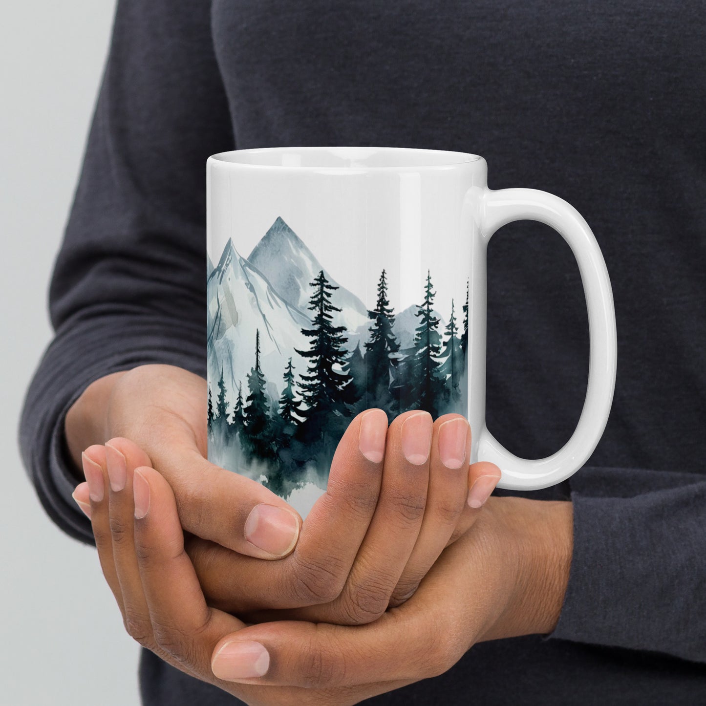 Watercolor Mountains Ceramic Mug