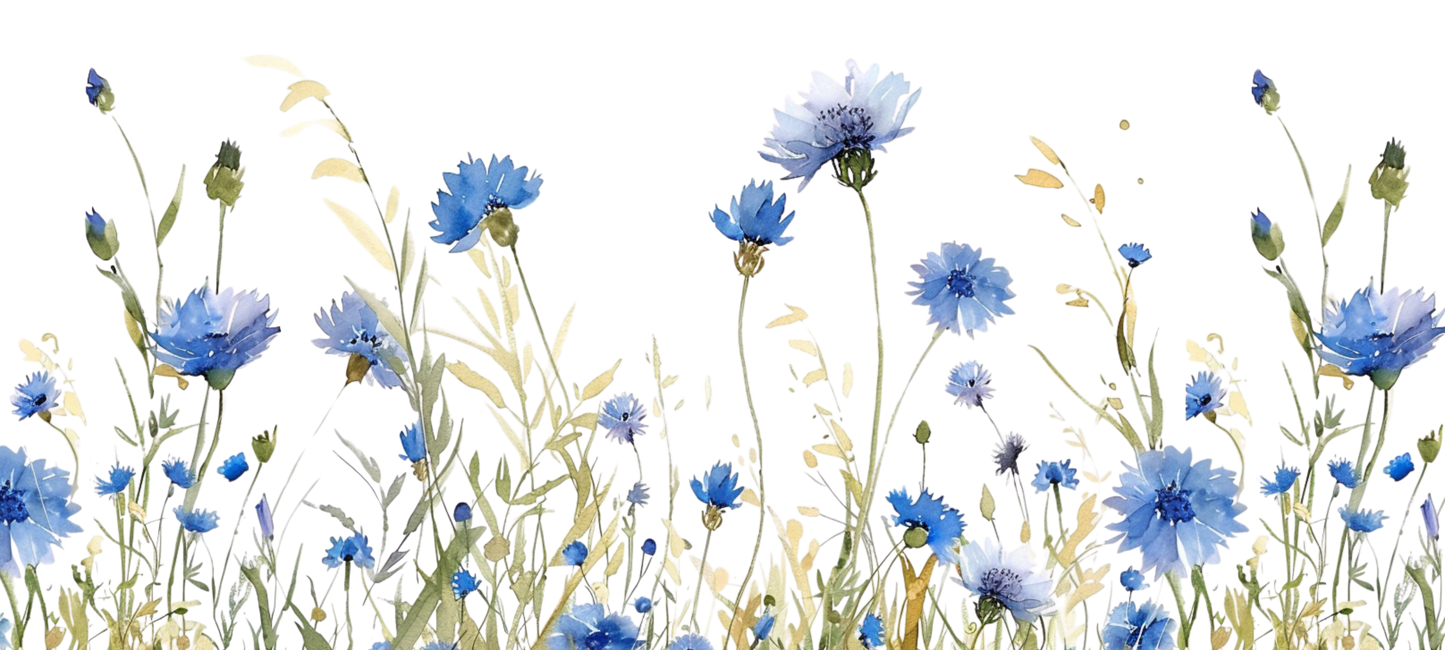 Blue Wildflower Field Ceramic Mug
