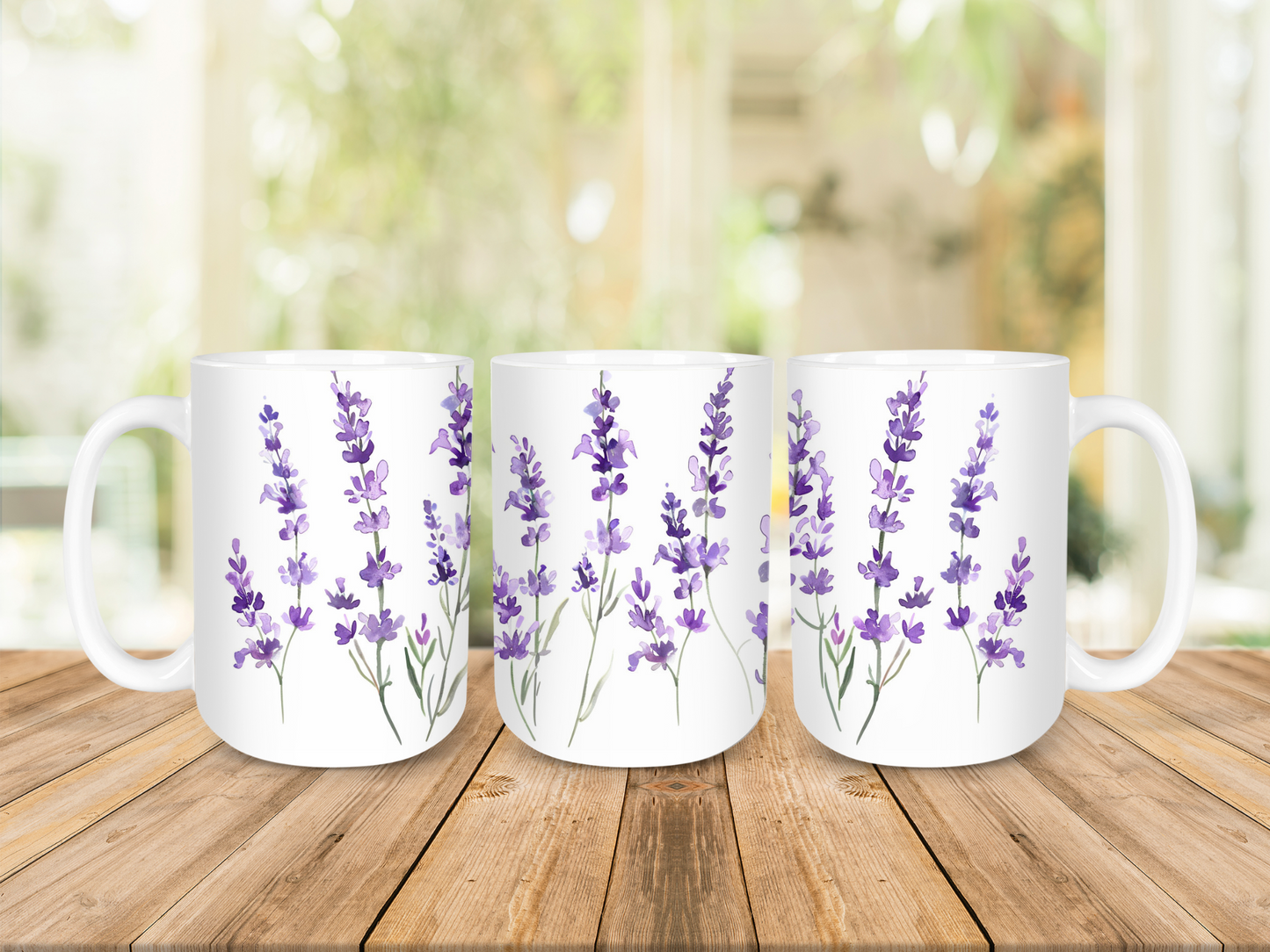 Watercolor Lavender Ceramic Mug