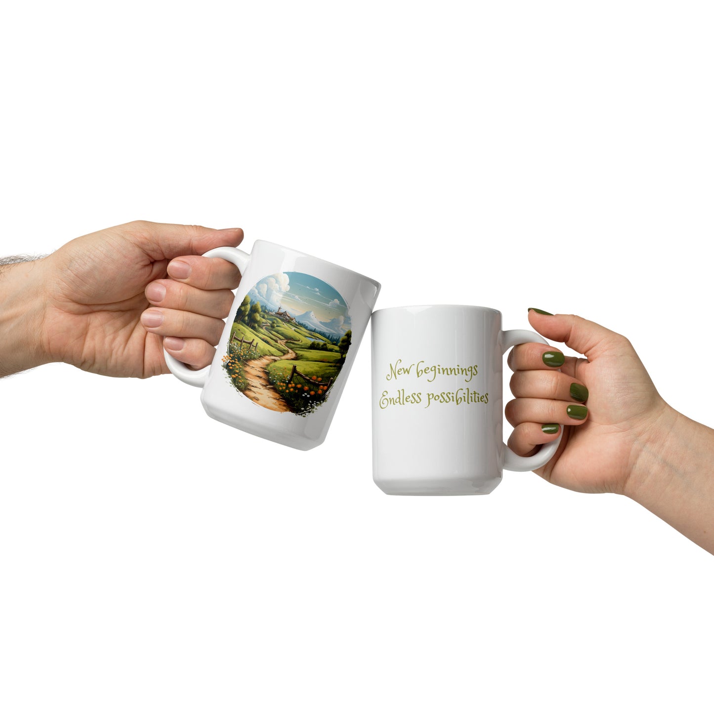 New Beginnings, Endless Possibities, Countryside Path Ceramic Mug