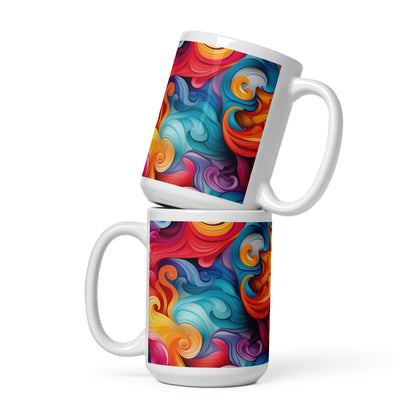 Colorful Swirly Waves Ceramic Mug