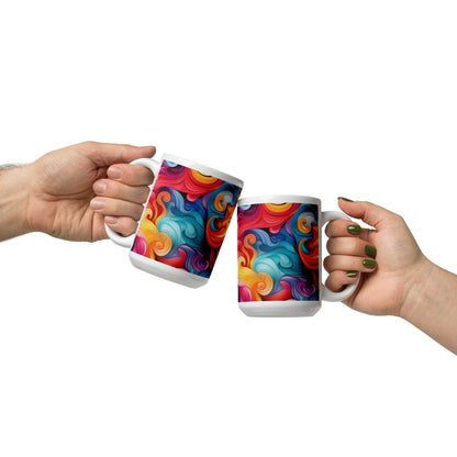 Colorful Swirly Waves Ceramic Mug