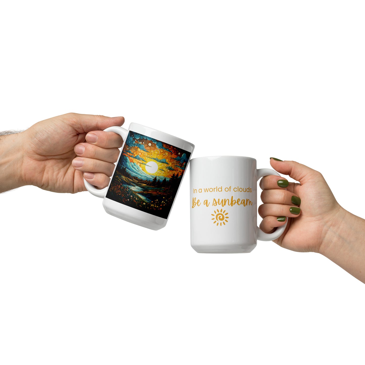 In a World of Clouds, Be a Sunbeam Ceramic Mug