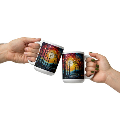 Colorful Winter Forest Ceramic Mug