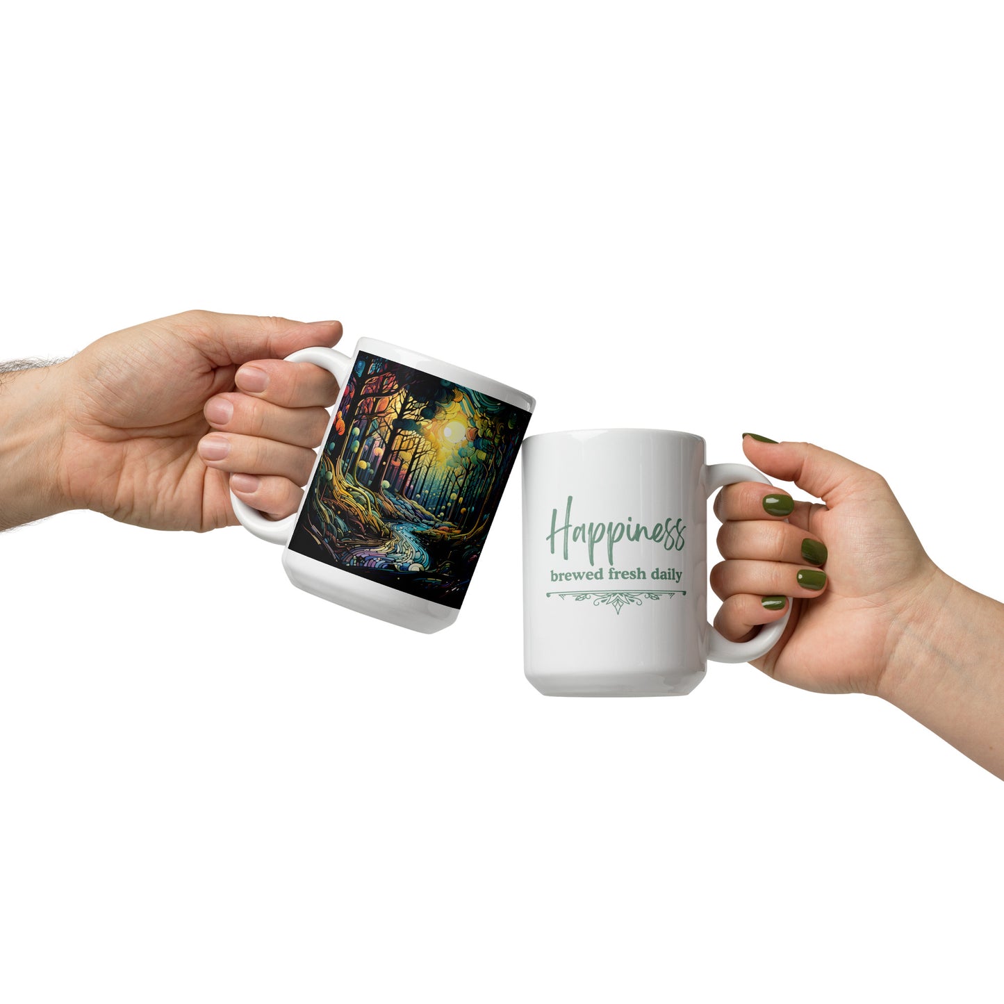 Happiness Fresh Brewed Daily Ceramic Mug