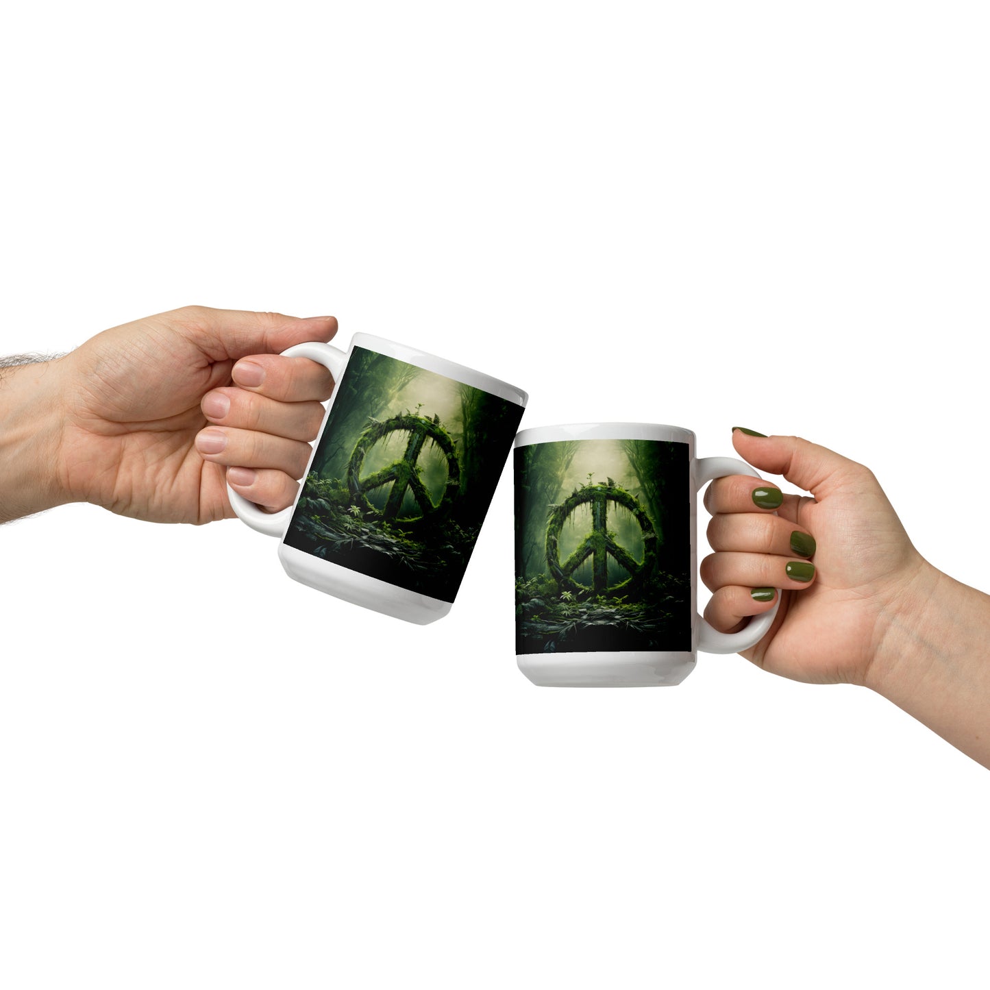 Forest Peace Sign Ceramic Mug