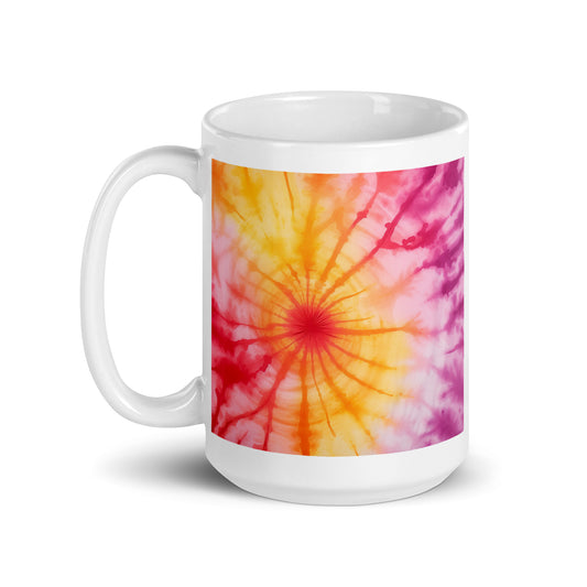 Keep Calm and Stay Hippie, Pink and Orange Ceramic Mug