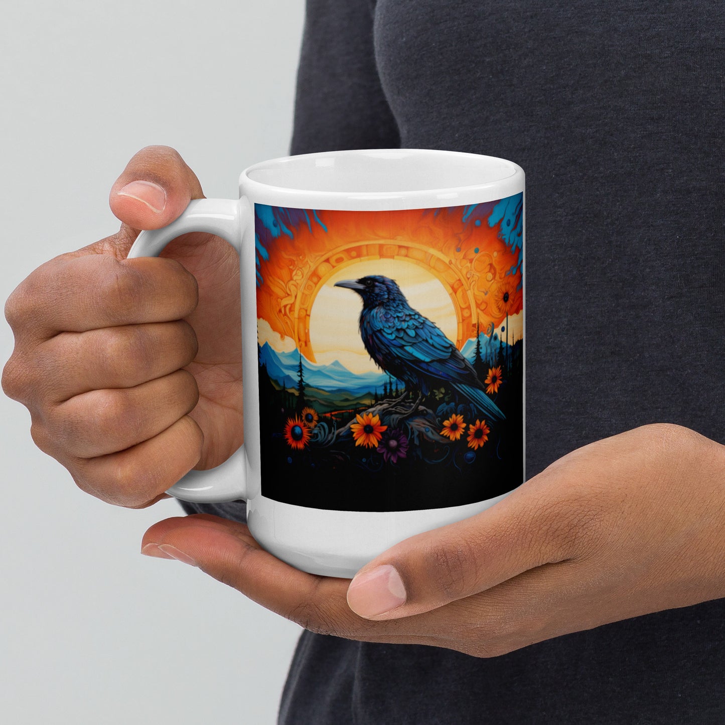 Crow Spirit Animal Ceramic Mug