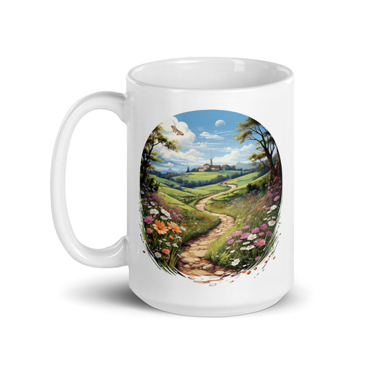 Charting My Own Course, One Step at a Time, Countryside Path Ceramic Mug