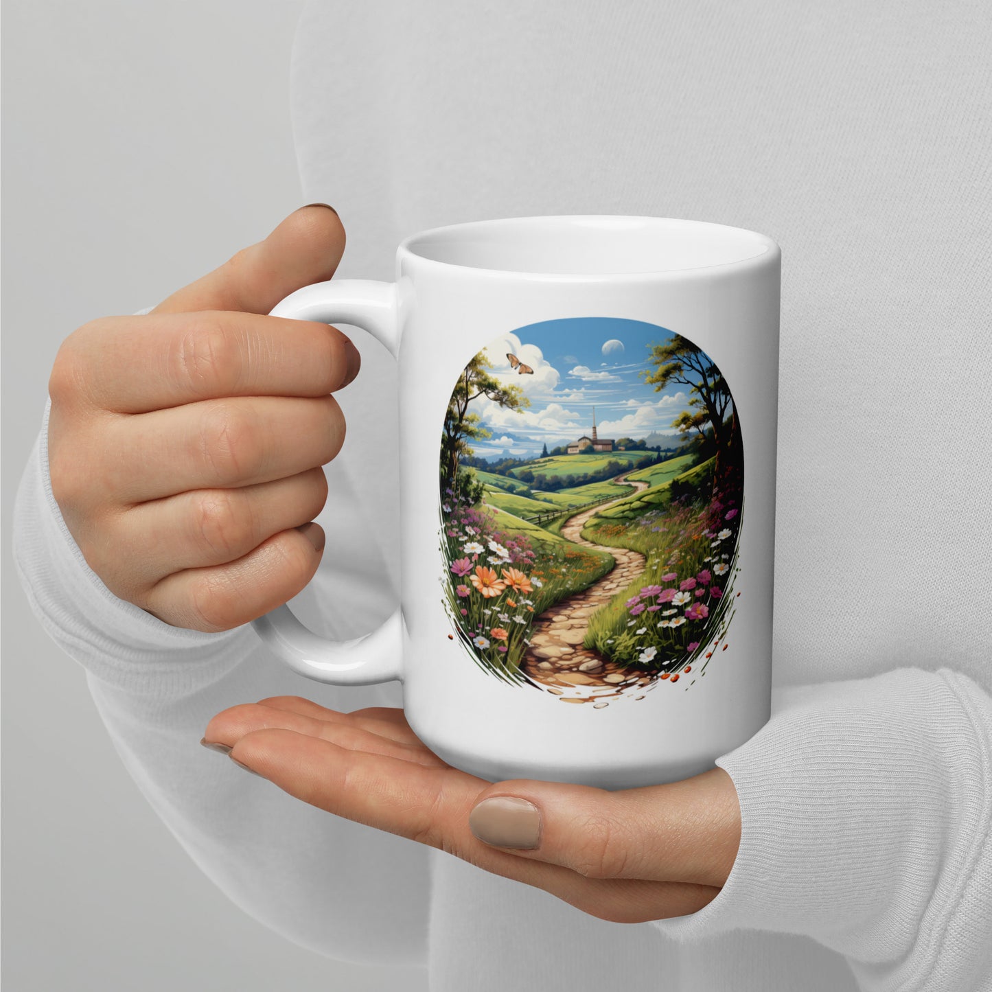 Charting My Own Course, One Step at a Time, Countryside Path Ceramic Mug