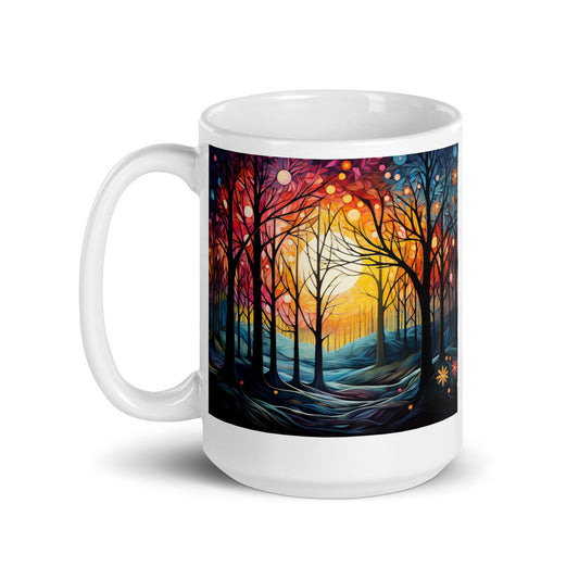 Colorful Winter Forest Ceramic Mug