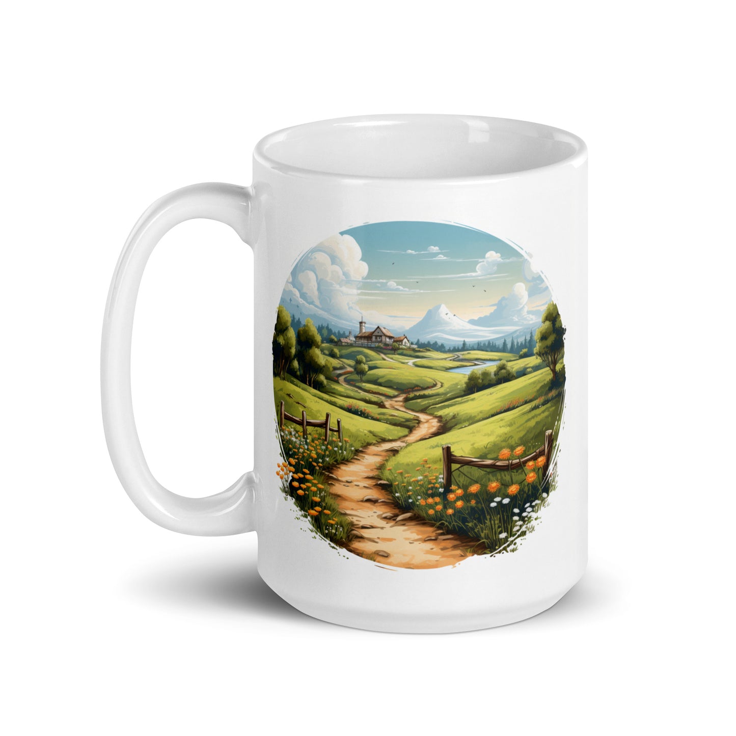 New Beginnings, Endless Possibities, Countryside Path Ceramic Mug