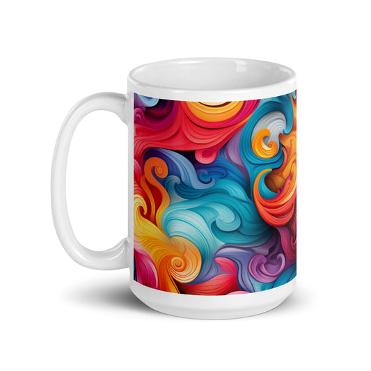 Colorful Swirly Waves Ceramic Mug