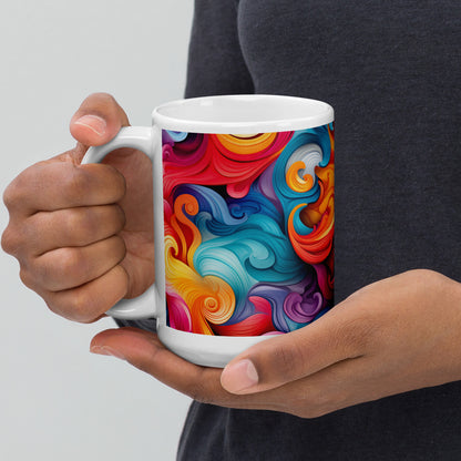 Colorful Swirly Waves Ceramic Mug