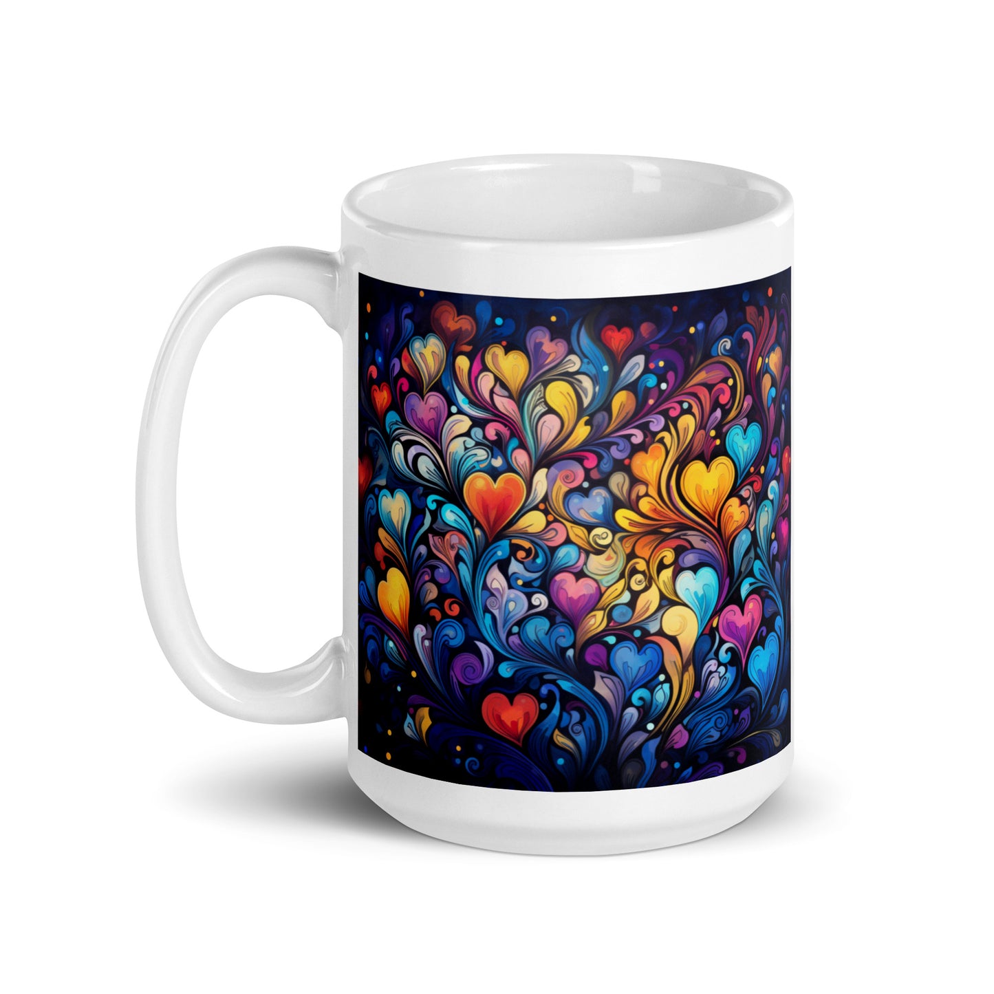 Spread Love Like Confetti Heart Ceramic Mug