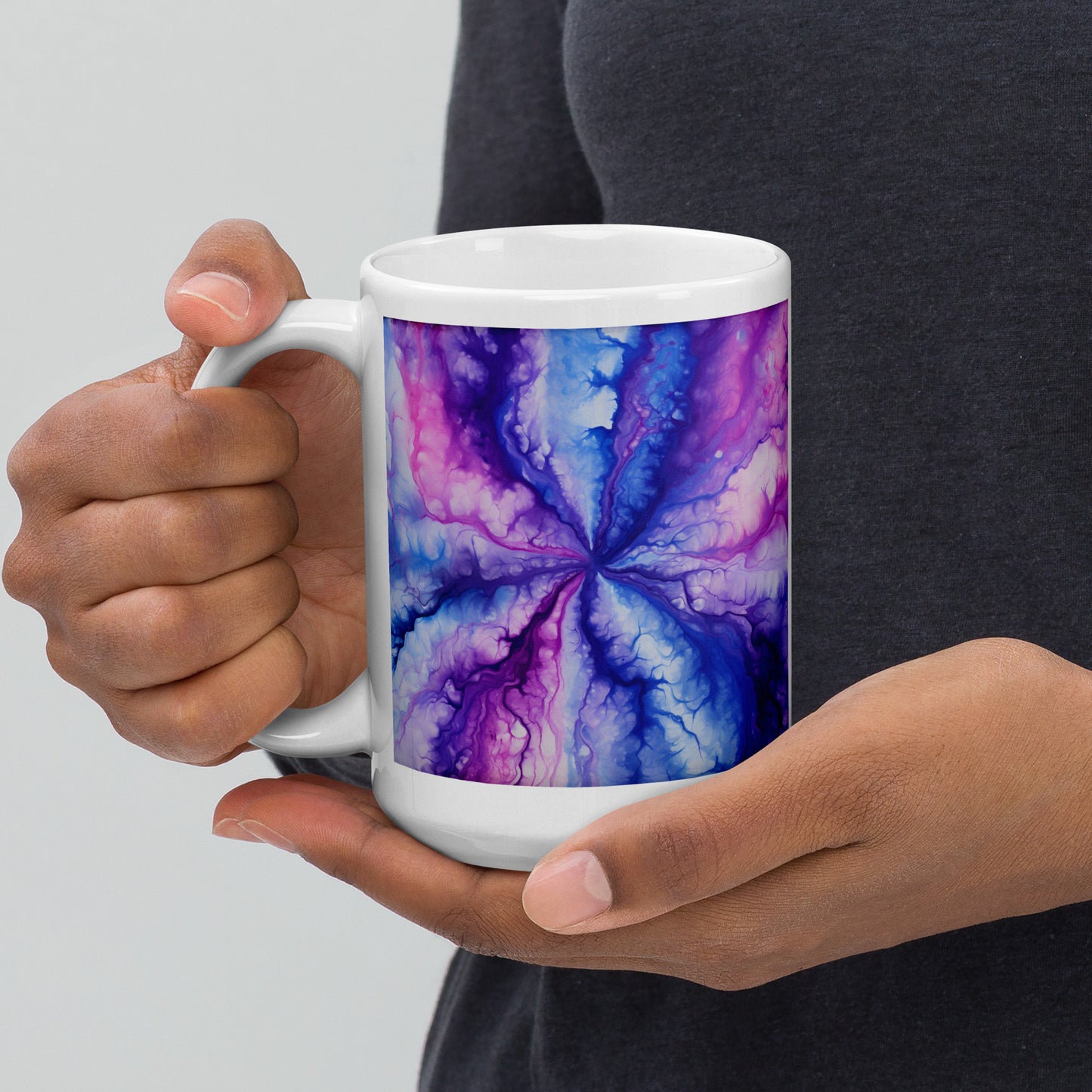 Peace, Love and Tie Dye Vibes Purple Ceramic Mug