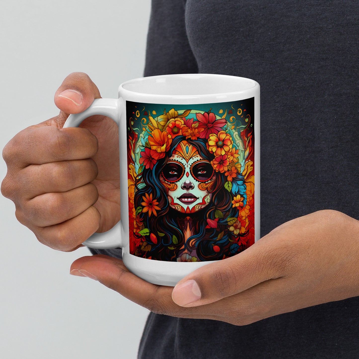 Channeling Goddess Energy, Day of the Dead art Ceramic Mug