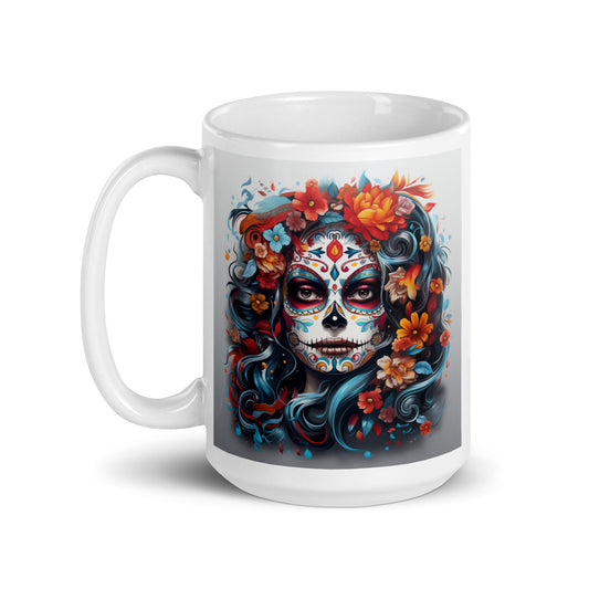 Queen of My Own Destiny, Day of the Dead art Ceramic Mug