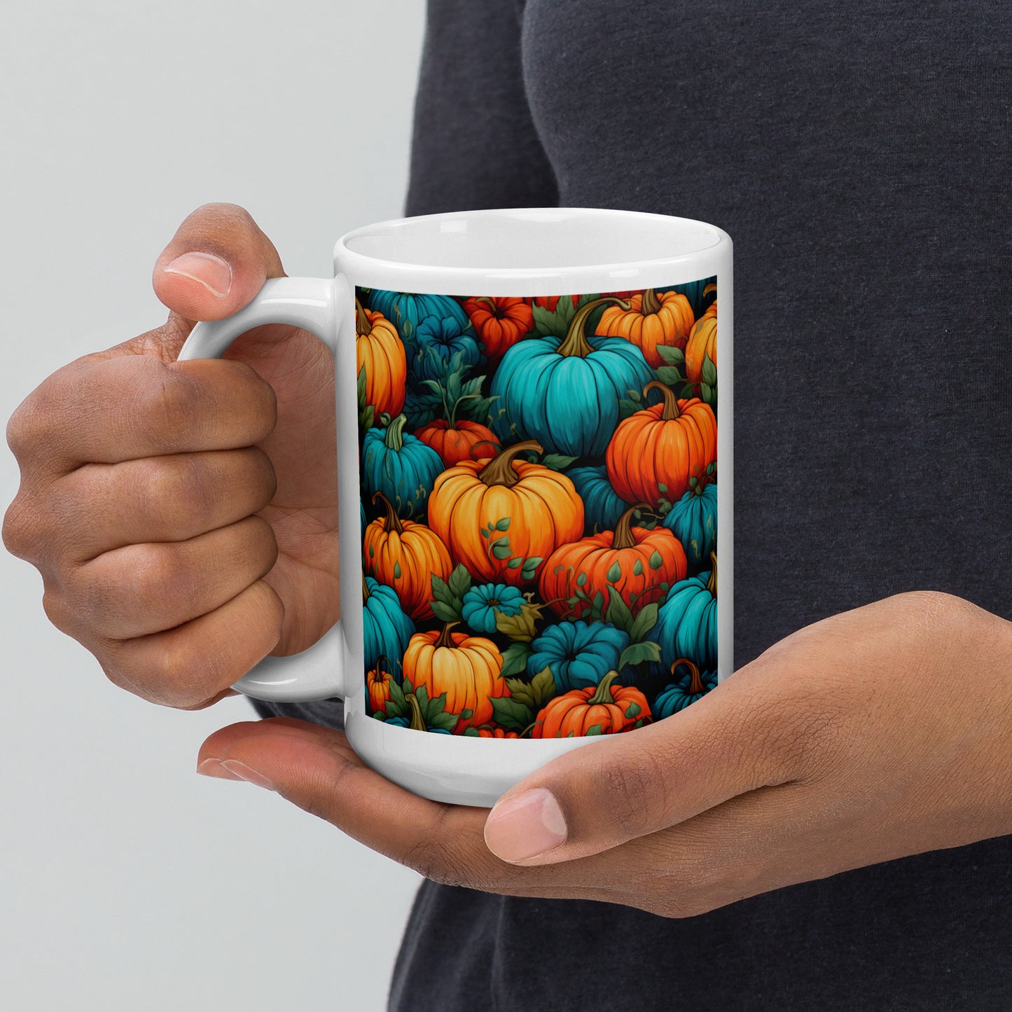 Pumpkin Field Ceramic Mug