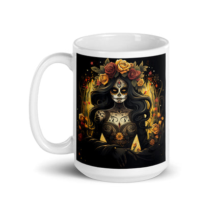 Unique, Powerful, Positively Fierce, Day of the Dead Art Ceramic Mug