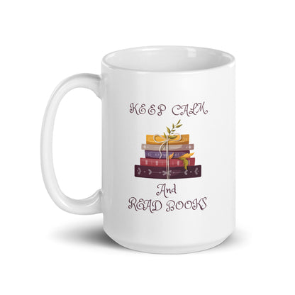 Keep Calm and Read Books Ceramic Mug