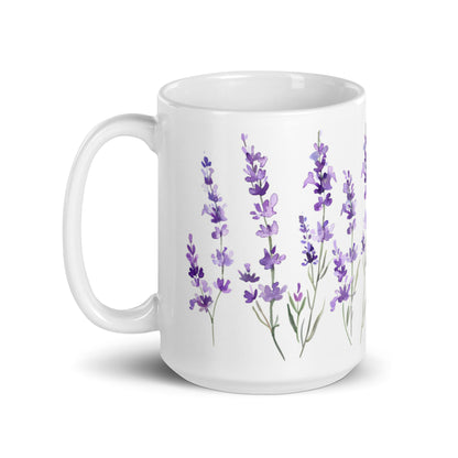 Watercolor Lavender Ceramic Mug