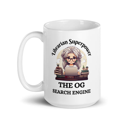 Librarian Superpower The OG Search Engine Ceramic Mug