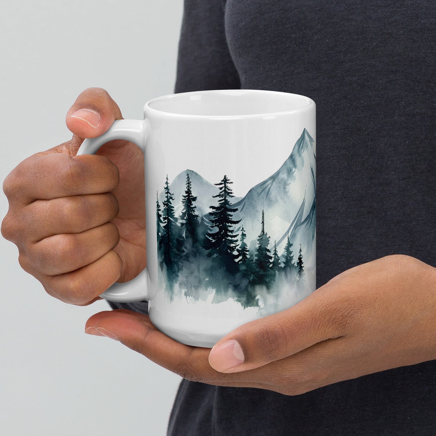 Watercolor Mountains Ceramic Mug