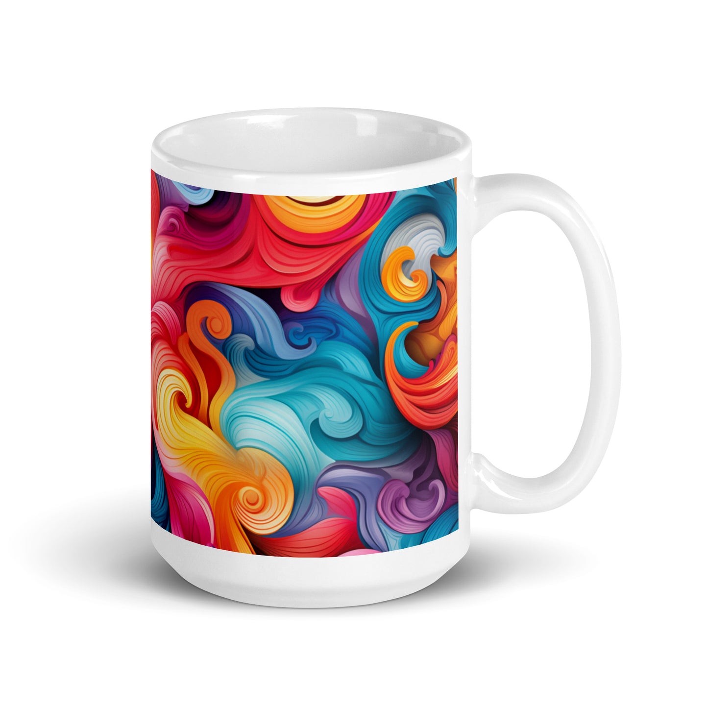 Colorful Swirly Waves Ceramic Mug