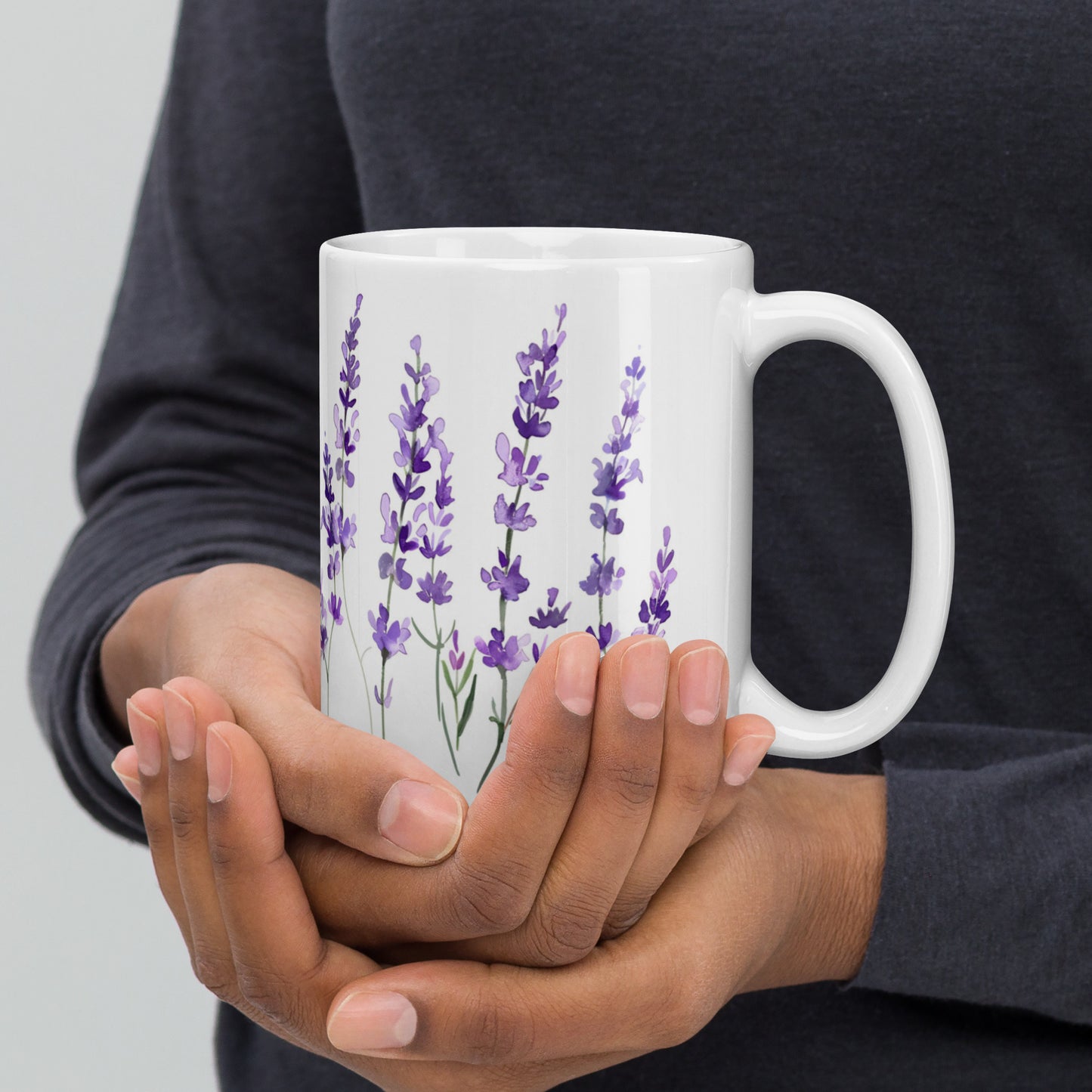 Watercolor Lavender Ceramic Mug