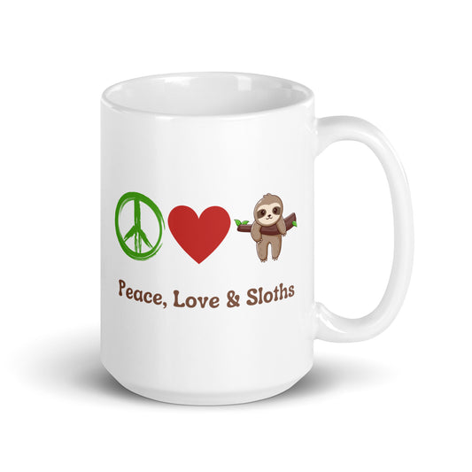 Peace, Love & Sloths Ceramic Mug