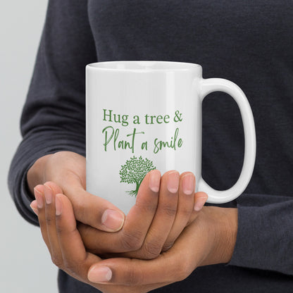 Hug a Tree, Plant a Smile Ceramic Mug