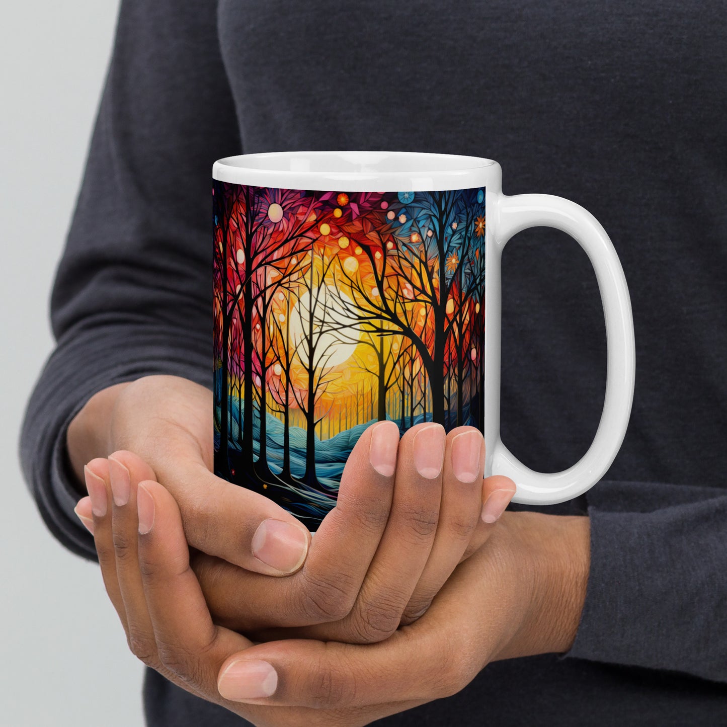 Colorful Winter Forest Ceramic Mug