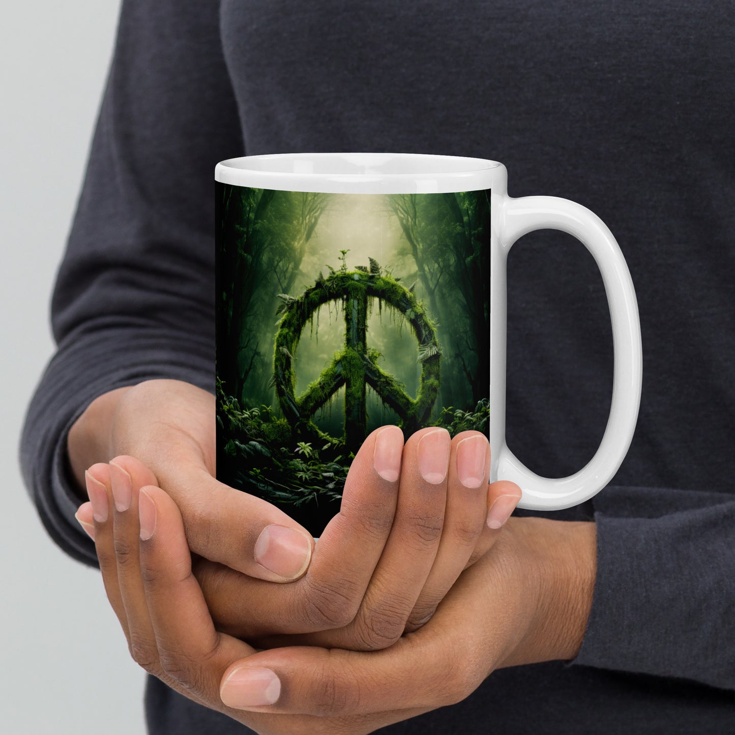 Forest Peace Sign Ceramic Mug