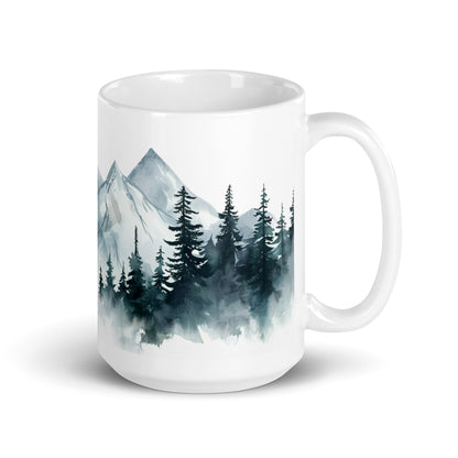 Watercolor Mountains Ceramic Mug